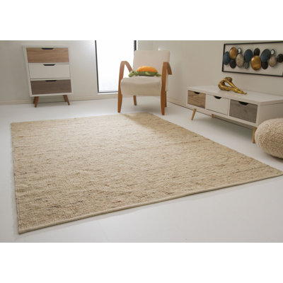 Montserrat Handwoven Flatweave Wool Natural Rug