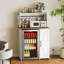 Mini armoire de réfrigérateur avec espace de rangement, armoire à café, support à micro-ondes avec prise, tablette réglable et dispositif anti-basculement, convient pour la cuisine, la salle à manger et le bureau-126458546
