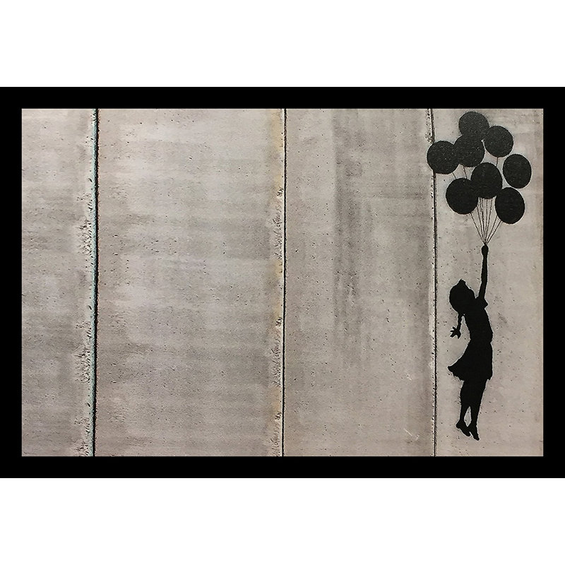 «Floating Balloon Girl» par Banksy, impression encadrée, H 14,5 po x l 20,5 po x P 1,5 po