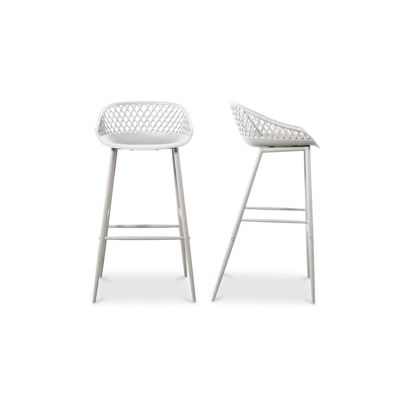Newark Patio Bar Stool, White, 29"