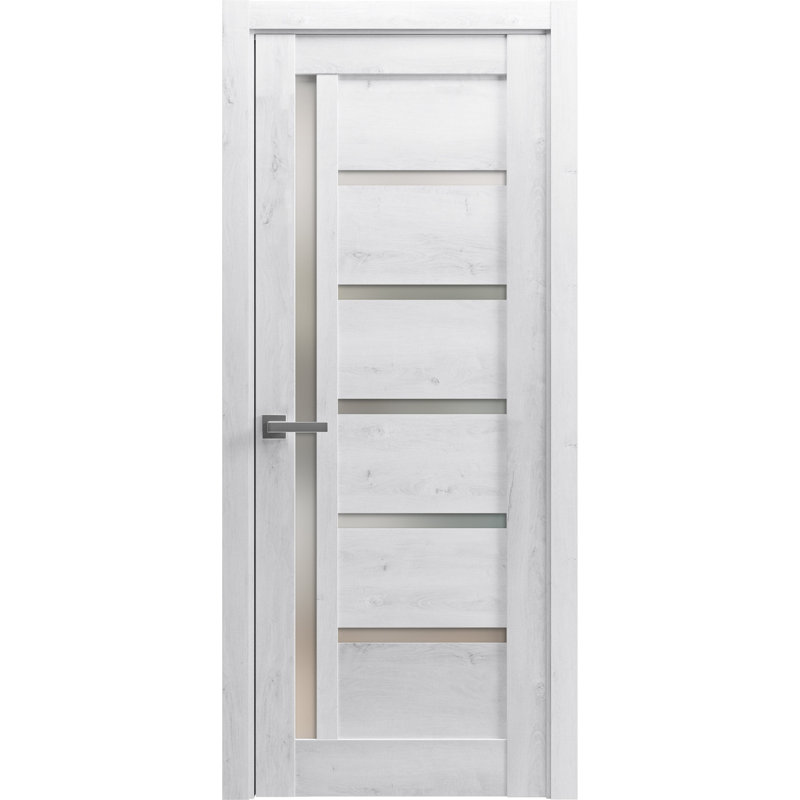 Porte standard lambrissée Quadro, 36 po x 96 po, Blanc nordique