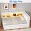 Lit de jour multiple avec tablettes de rangement, USB, DEL et 2 tiroirs-123034892