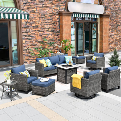 GRST Wicker/Rattan 7-Person Seating Group with Cushions