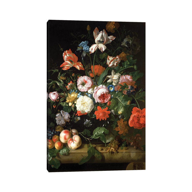 Still Life With Flowers by Rachel Ruysch - Wrapped Canvas Print, 66.04 cm H x 45.72 cm W x 3.175 cm D