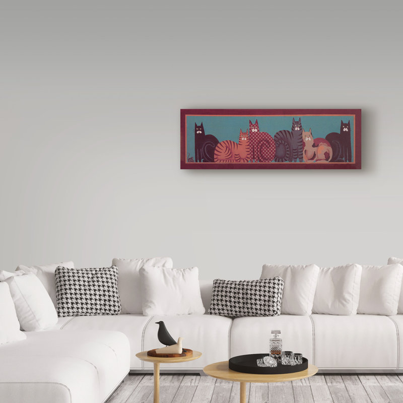 « red black chats », art sur toile, H 10 po x l 32 po x P 2 po