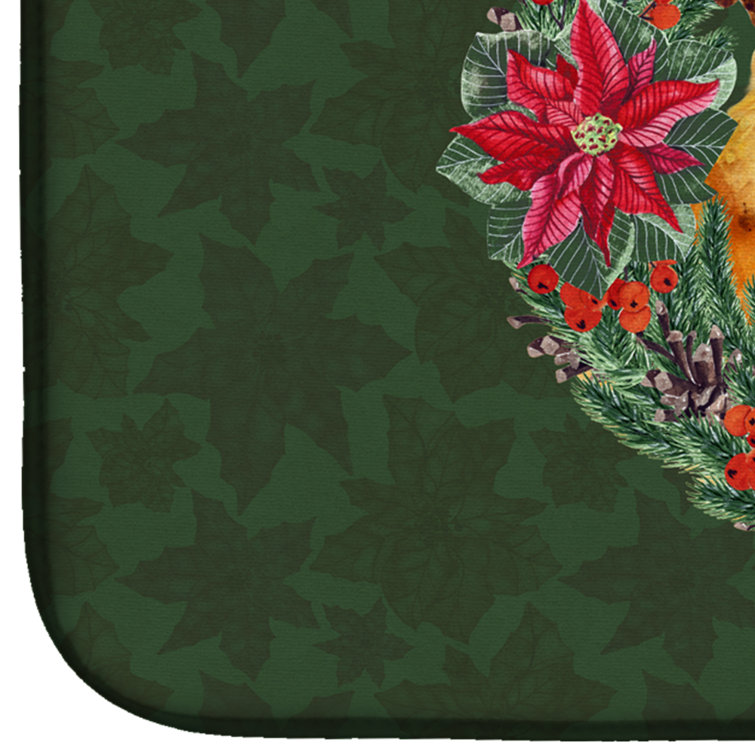 Caroline's Treasures Small Brabant Griffon Poinsettias Drying Mat