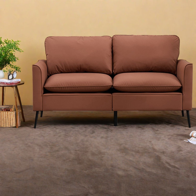 Causeuse compacte en cuir 55,91 pouces Comfort First