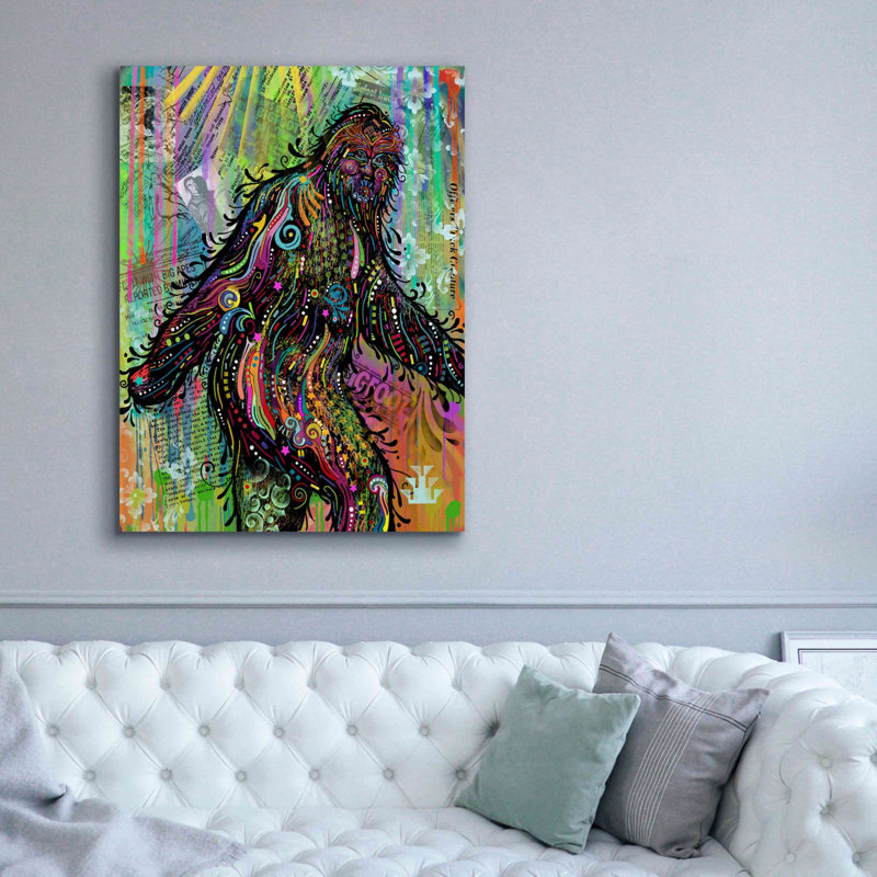 «Bigfoot» par Dean Russo, art mural sur toile, H 54 po x l 40 po x P 1,5 po