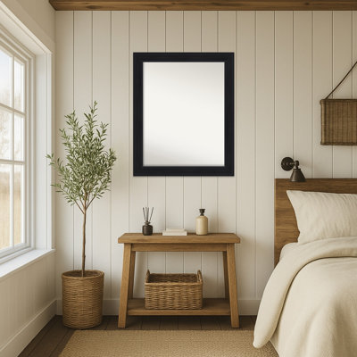 Abbey Black Non-Beveled Framed Wall Mirror