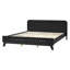 PINE SOLID WOOD QUEEN SIZE BED, SOLID AND STABLE, NO BOX SPRING NEEDED, BLACK COLOR-121067499