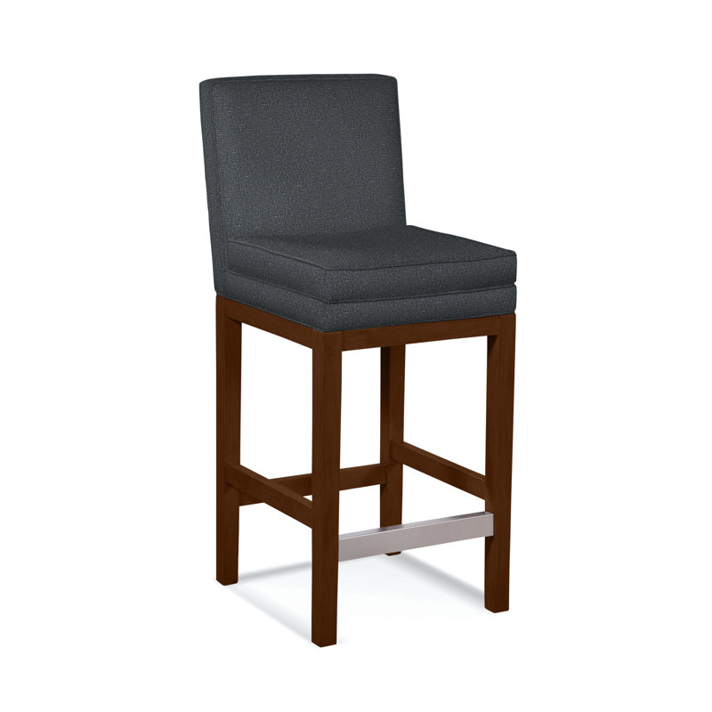 Upholstered Stool, Gray Sugar Performance; 0863-84, Coffee Finish