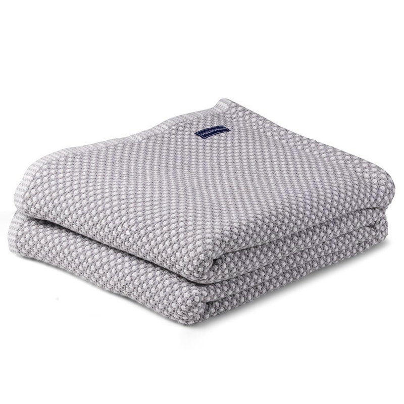 Couverture en coton Coastal Edgecomb, 80 po x 96 po, Gris