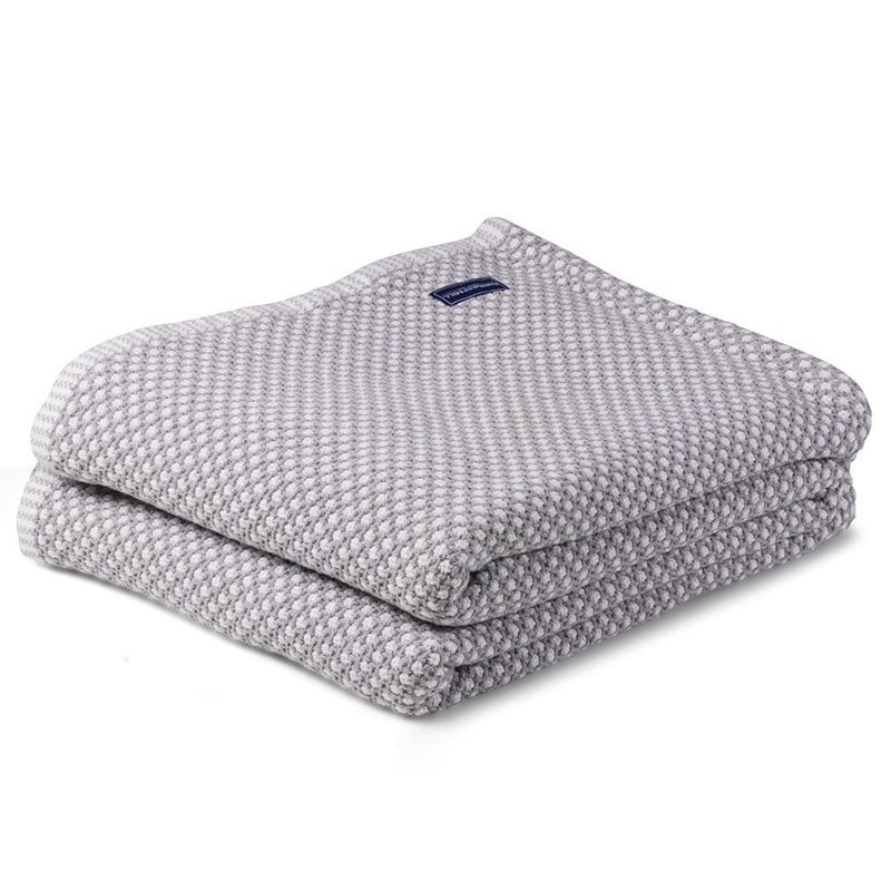 Edgecomb Cotton Blanket, Gray, 80" x 96"