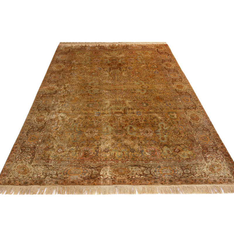 Silk Oriental Area Rug in Brown
