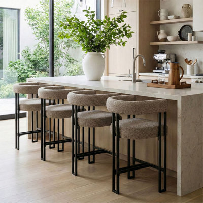 24" Upholstered Tweed Counter Stool (Set of 4)
