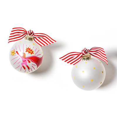 Ornement boule en verre superhero fille