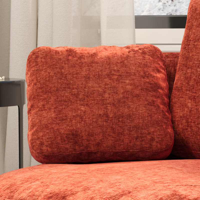 40.35"w Upholstered Cheniile Barrel Accent Swivel Chair, Terracotta