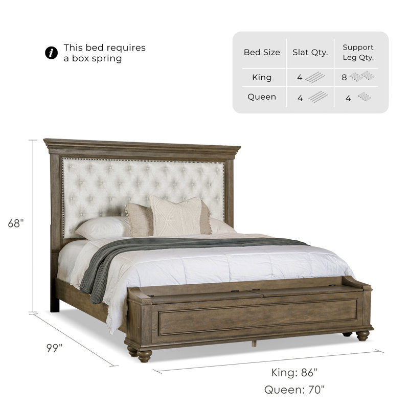 Baillons Tufted Storage Bed, King