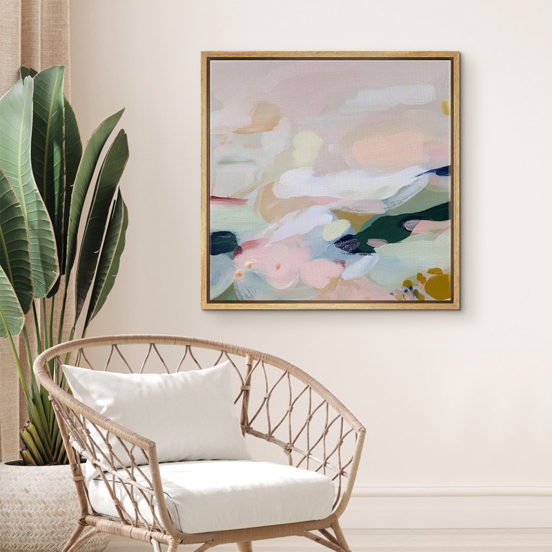 Doux pastel abstrait, décoration murale pour salon, chambre à coucher, reproduction d'art sur toile encadrée, Naturel