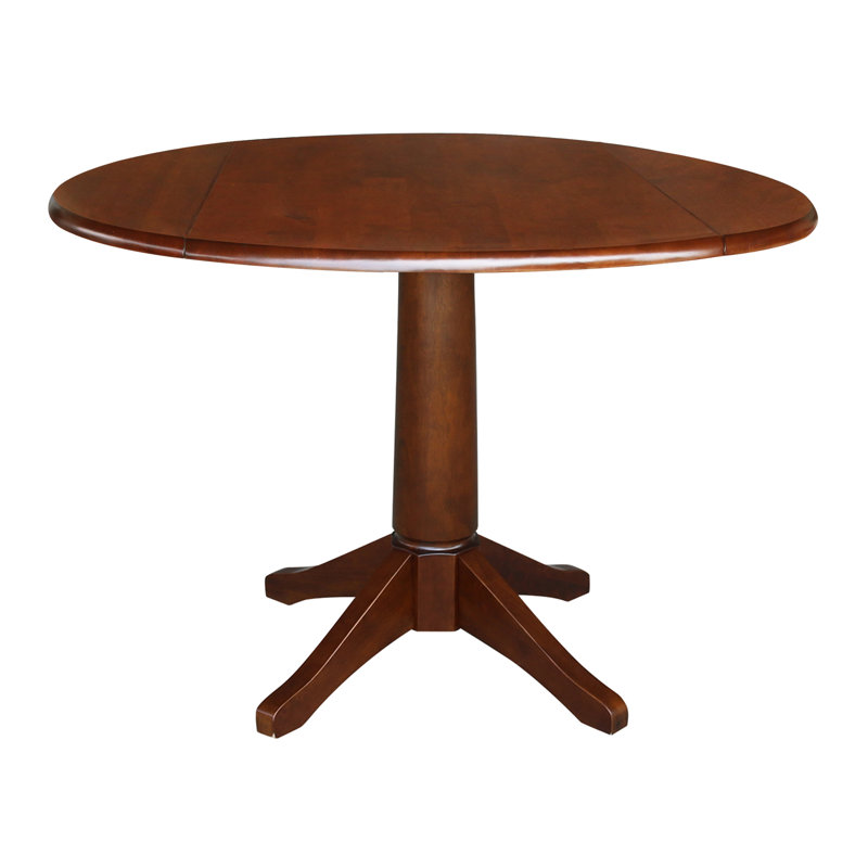 Extendable Round Solid Wood Dining Table, Espresso / Espresso