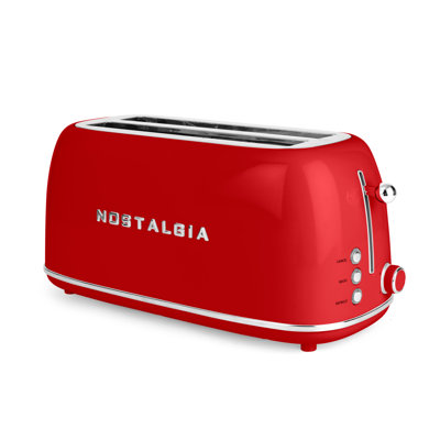 Classic Retro 4- Slice Toaster, Red