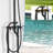 Deluxe Polished Chrome Brass Floor Standing Bathroom Bathtub Faucet Shower Set Double Handle Swivel Spout 150cm Shower Hose Hot & Cold Water Mixer-119418242