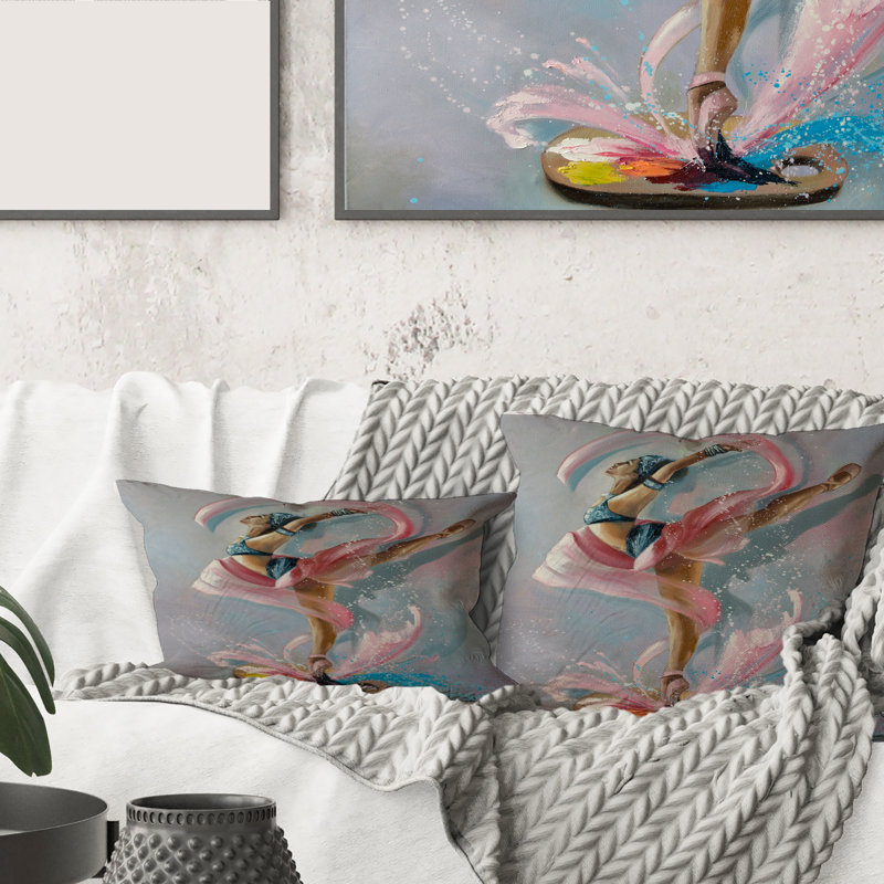 Graciously Dancing Woman in Drapes Rectangular Pillow Cover & Insert