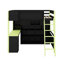 Designs Full Size Gaming Loft Bed With Built-In Desk & LED Lights, Wooden Loft Bed With Wardrobe & Drawer-603172316