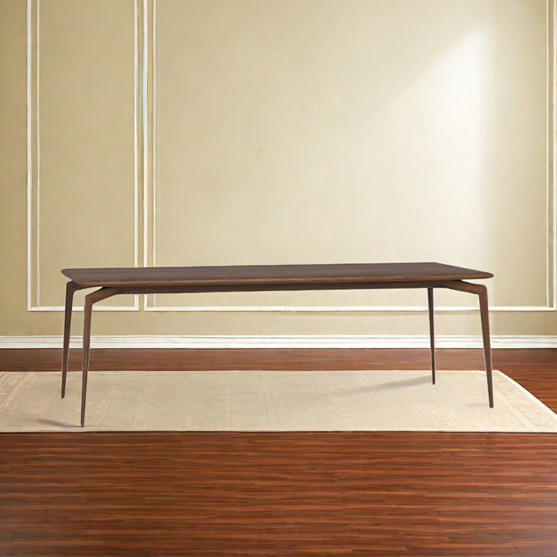 Modern Minimalist Long Solid Wood Dining Table, 29.52" H x 35.4" W x 78.7" L