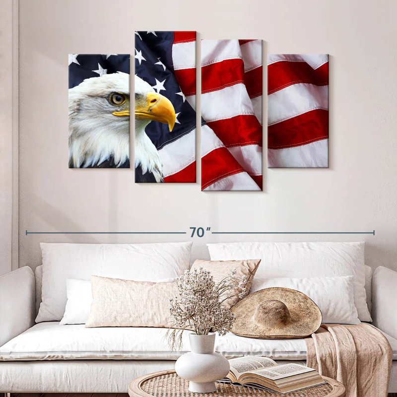 American National Bald Eagle, H 32 po x l 52 po