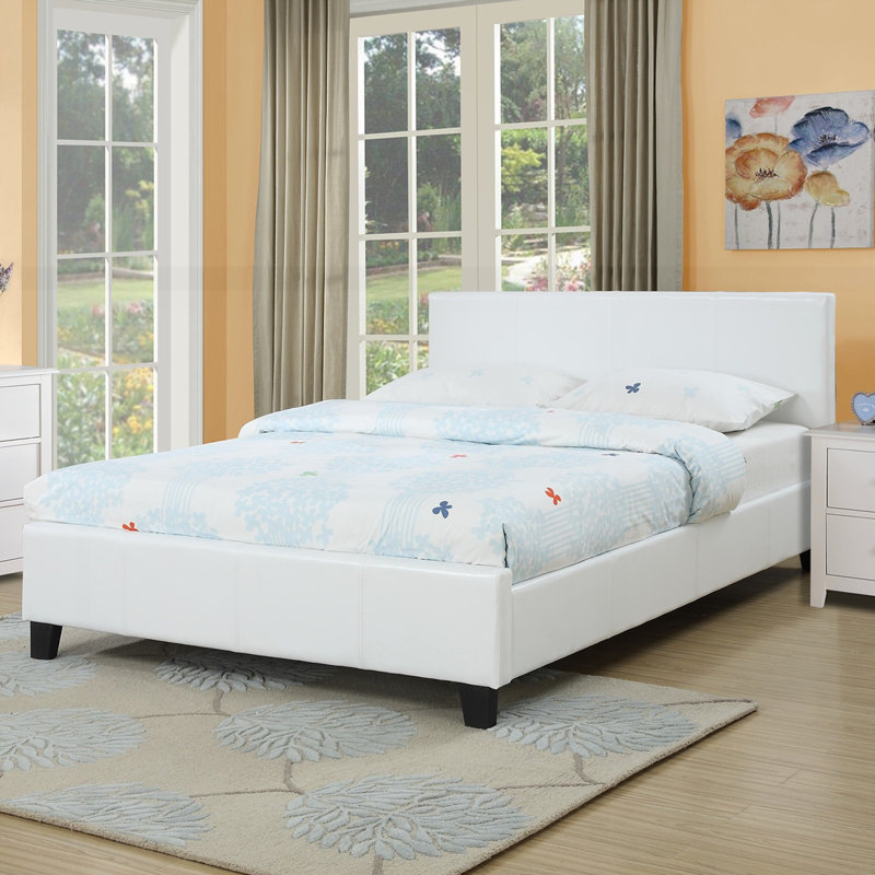 Cadre de lit tapissier Classic Bed, Blanc, Grand