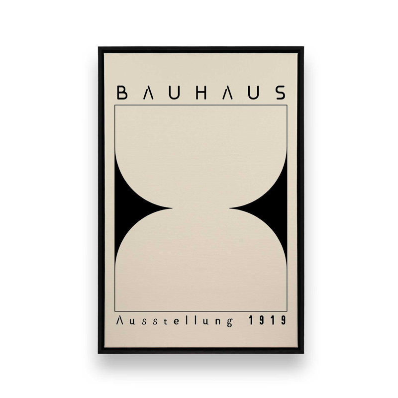 Toile roulée Bauhaus, H 30,75 po x l 20,75 po x P 1,75 po, Cadre flottant noir satiné