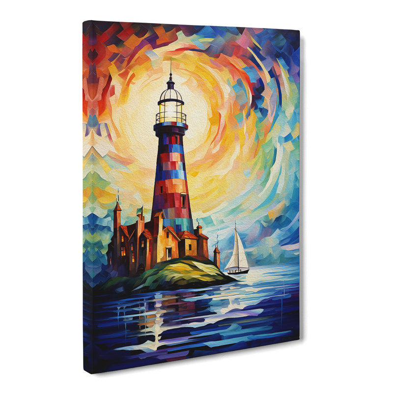 Lighthouse Abstract - Wrapped Canvas Print, 50cm H x 35cm W x 3cm D