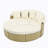 Patio Outdoor Sectional Sofa Set Rattan Daybed Two-Tone Weave Sunbed With Retractable Canopy-110916887