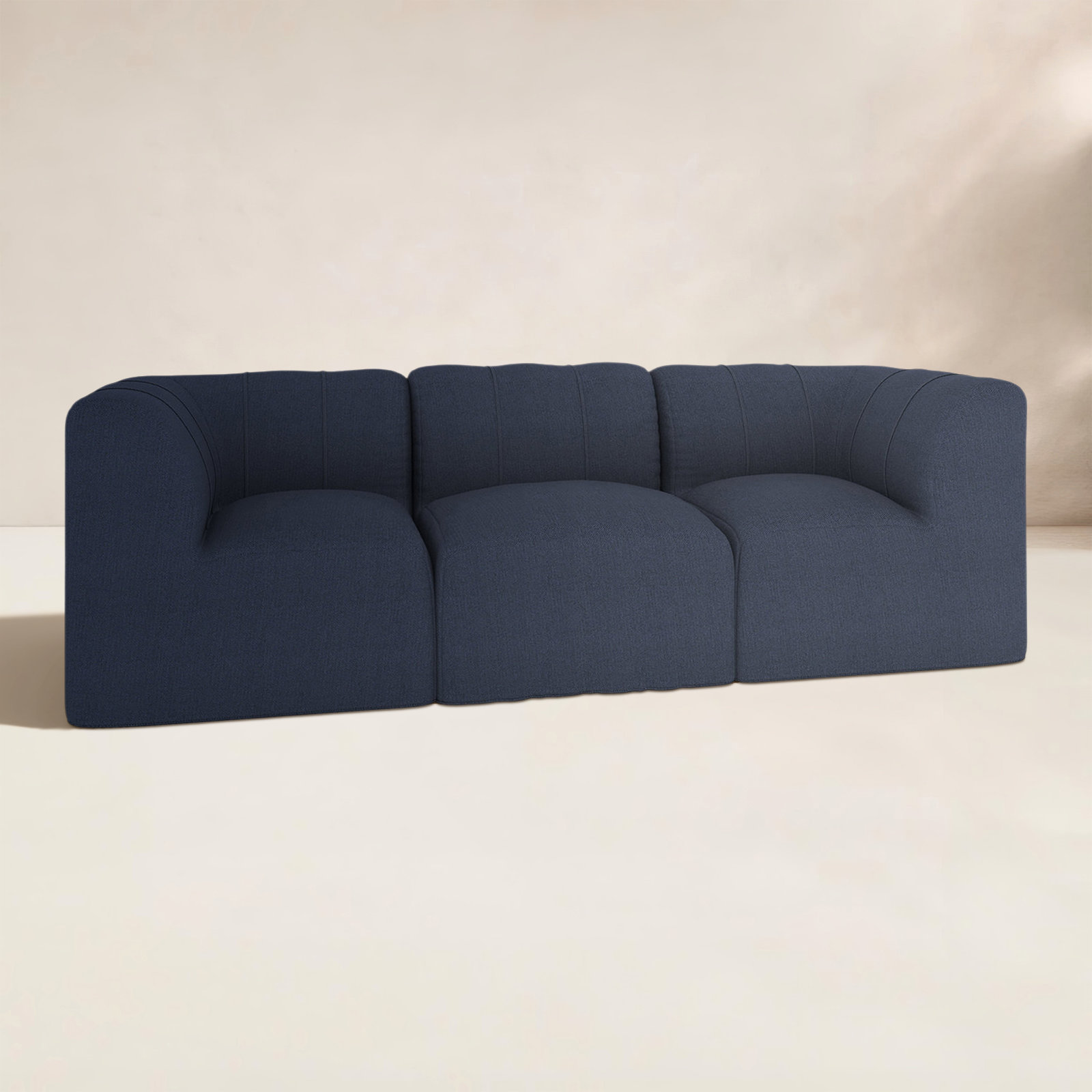 Praia 3-Person Sunbrella® Patio Seating Group, Canvas Navy Sunbrella® Canvas