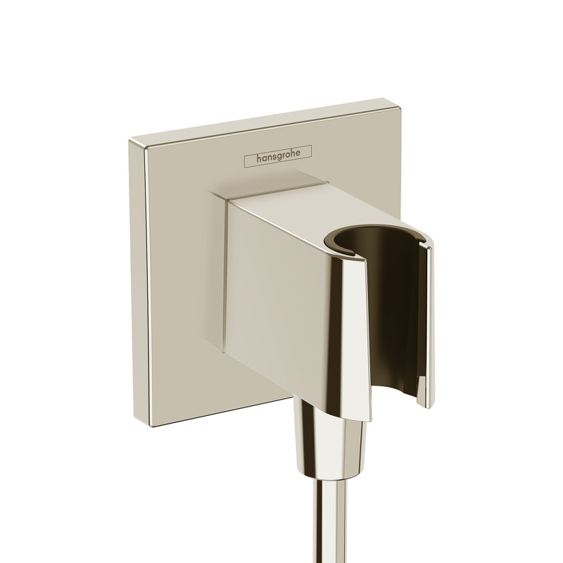 Prise murale avec douchette HanSgrohe FixFit E, Nickel poli