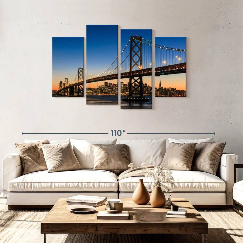 Lilie sf Bay Bridge Blue Hour, H 48 po x l 75 po