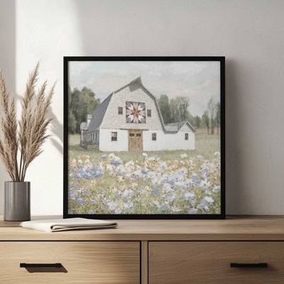 «Flower Field Quilt Barn II» par Amber Sterling, reproduction d'art