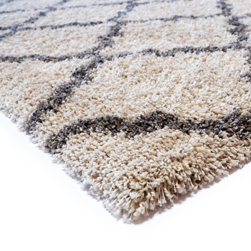 Tapis gris à poils longs Luxury, Rectangle 5 pi 3 po x 7 pi 5 po