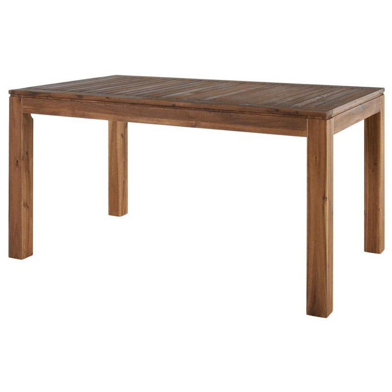 Laguna Rectangular Acacia Outdoor Dining Table With Umbrella Hole , 59'' in. W 35.5'' in. D