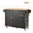 Rolling Mobile Kitchen Island With Solid Wood Top And Locking Wheels,52.7 Inch Width,Storage Cabinet And Drop Leaf Breakfast Bar,Spice Rack, Towel Rack & Drawer (Black)-1012065770