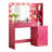 46.4In Vanity Desk With Mirror And Lights, Rose Pink Dressing Table 2 Large Drawers & Magnificent Vertical Organizer, 3 Level Dresser, Lighting Modes Adjustable Brightness For Bedroom Captivating-1154852548