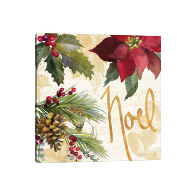 Christmas Poinsettia Iii 1 Piece Wrapped Canvas Wall Art
