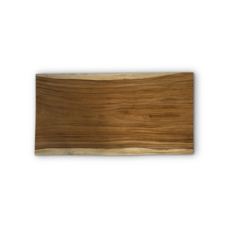 54" Brown Solid Wood Rectangular Coffee Table