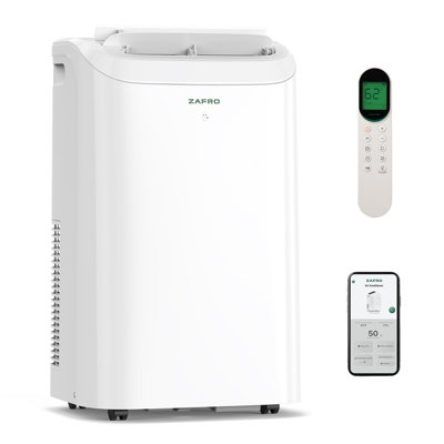 12,000 Btu (8000 Btu Sacc) Smart Portable Air Conditioner - Ultra-Quiet (46Db), Voice/App/Remote Control, 24H Timer, Fan & Dehumidifier, Easy Install For Bedroom/Living Room
