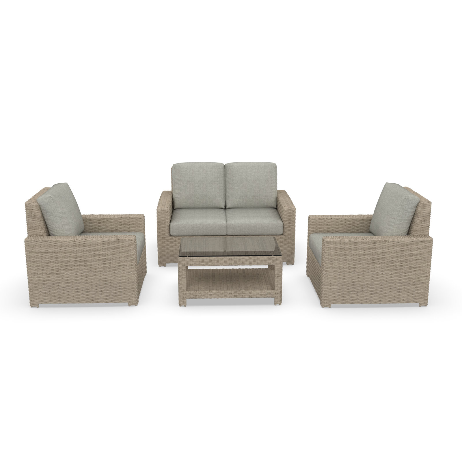 Henri 4-Person Sunbrella® Patio Seating Group, Canvas Granite