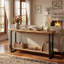 Ensemble de console et de table d'appoint en bois massif à bords vifs, ensemble de salon de ferme avec 1 console d'entrée et 2 tables d'appoint