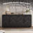 70.8" Black Buffet Cabinet With Storage,Wood Sideboard Large Console Table With 4 Doors, Long Tv Stand