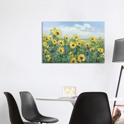 Sunflower Fields Forever by Sally Swatland - Painting Print