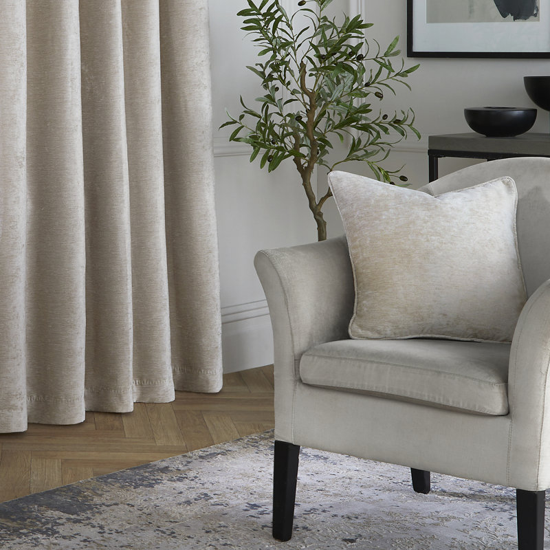 Textured Chenille Square Throw Pillow Cover, Natural